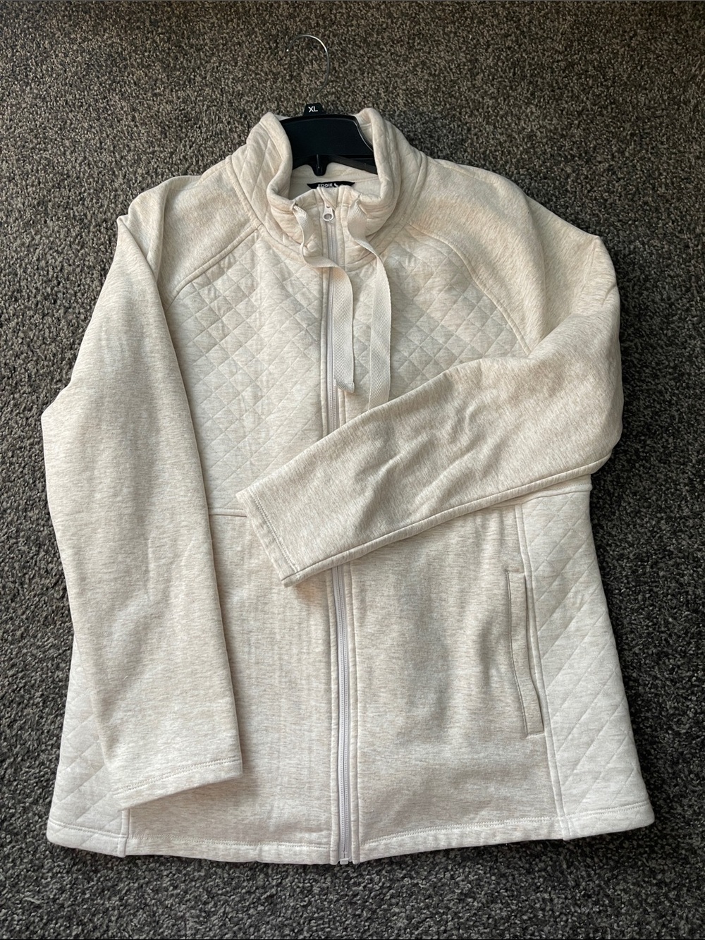 Women's Cream Quilted Full-Zip Jacket. Brand new, with tags